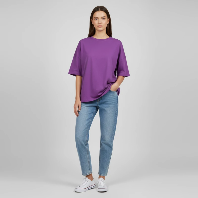 C&A, lila színű, rövid ujjú női felső, XL méret