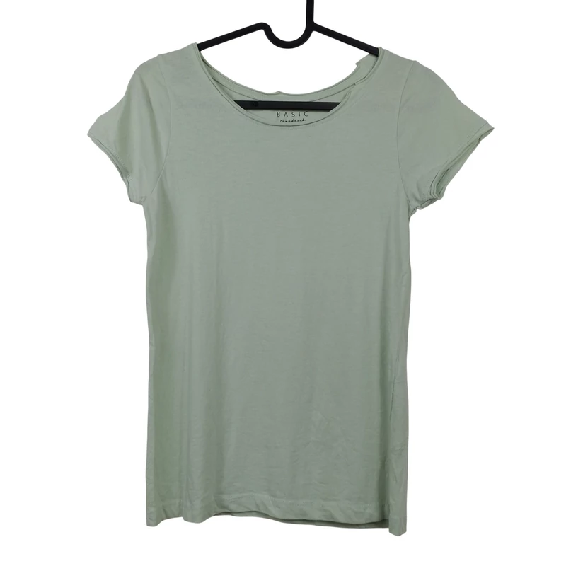 Basic, bambuszzöld színű, rövid ujjú női felső, XS méret