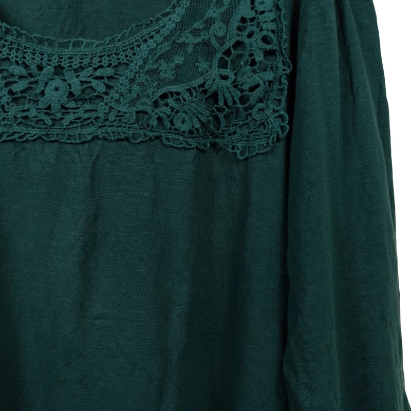 Sheego, sötétzöld színű, hosszú ujjú női felső, XL méret