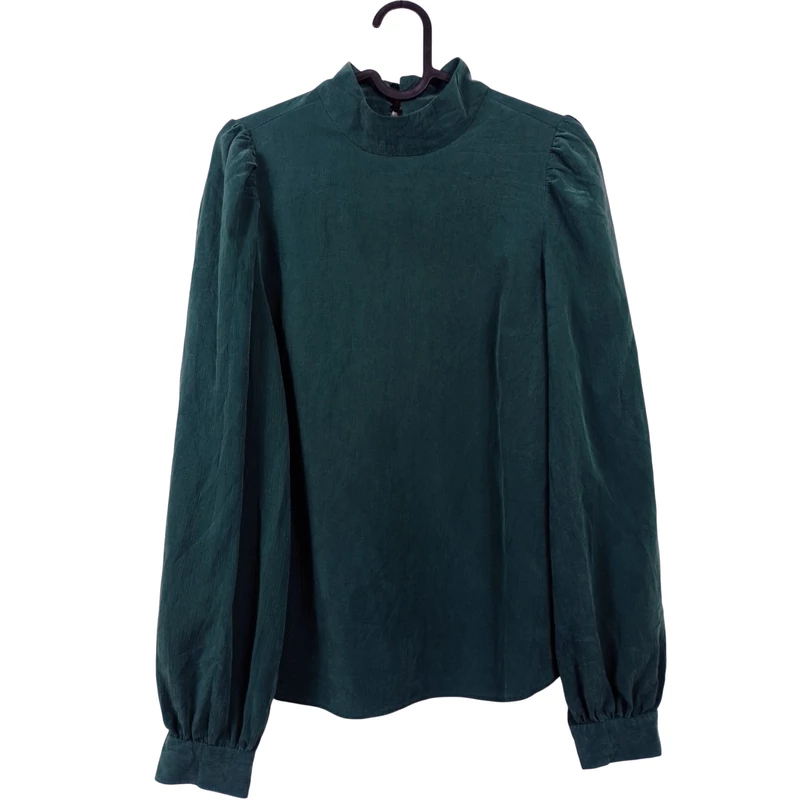 mbyM, sötétzöld színű, hosszú ujjú női felső, S méret