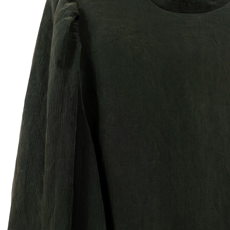 mbyM, sötétzöld színű, hosszú ujjú női felső, S méret