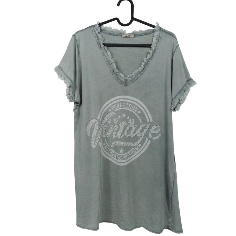 Mintás, rövid ujjú női felső, L méret