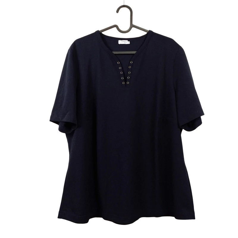 Atelier, sötétkék színű, rövid ujjú női felső, XL méret