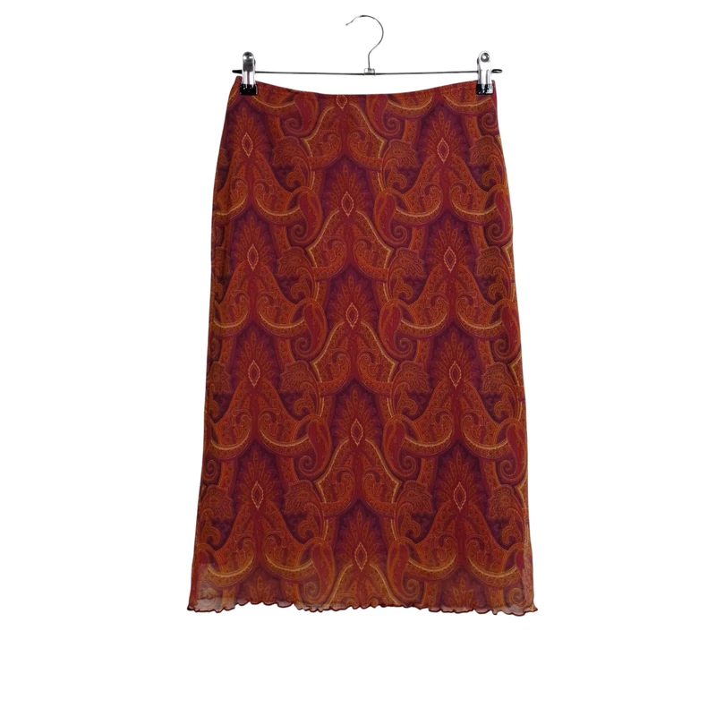 Derekán gumis, mintás, bélelt női szoknya