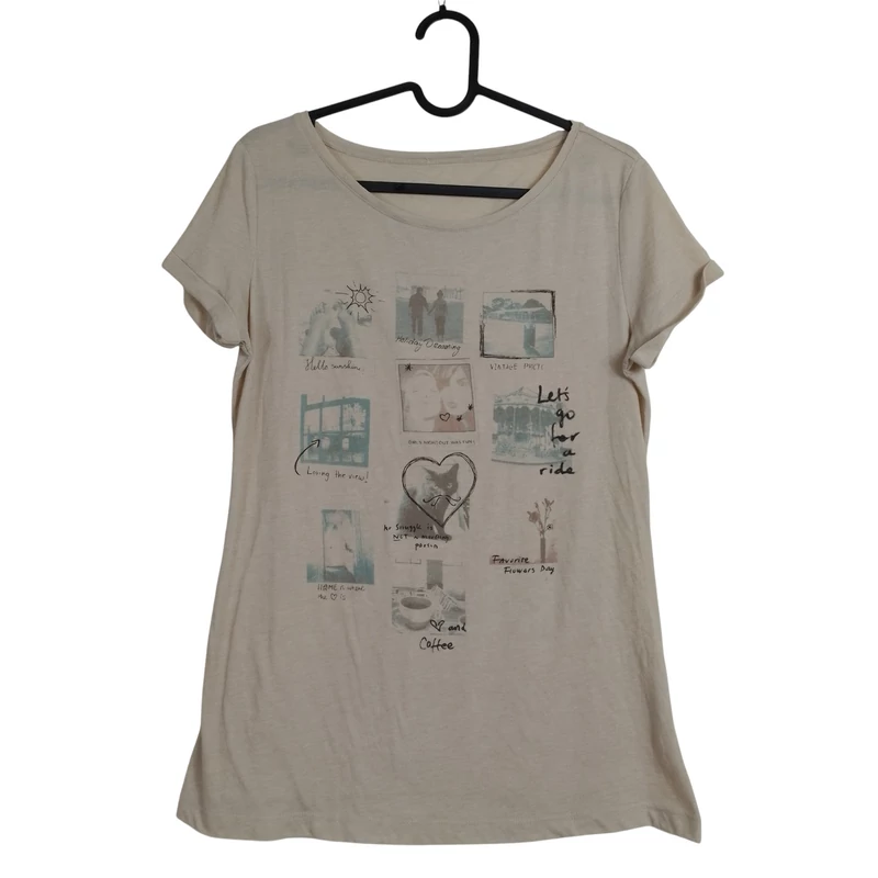 Elején mintás női póló (használt minőségű!)