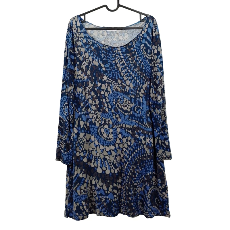 Pauline B., mintás hosszú ujjú női egész ruha, L méret (használt minőségű!)