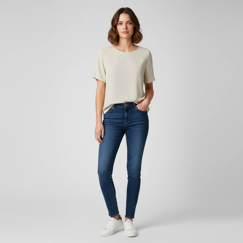 H&M, mintás, rövid ujjú női felső, M méret